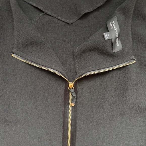 JNY Zip Back Black Midi Dress - Black Sz 12 - Picture 5 of 5